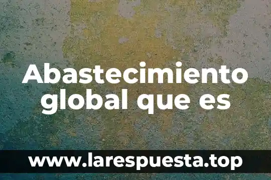 Abastecimiento global que es