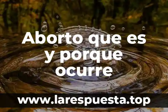 Aborto que es y porque ocurre