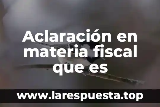 Aclaración en materia fiscal que es
