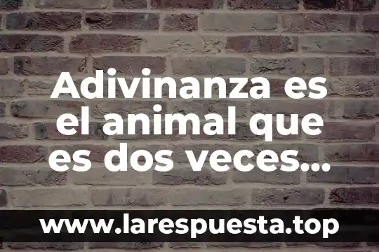 Adivinanza es el animal que es dos veces animal