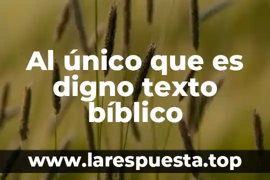 Al único que es digno texto bíblico