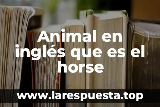 Animal en inglés que es el horse