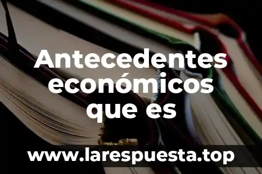 Antecedentes económicos que es
