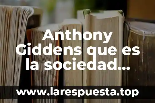 Anthony Giddens que es la sociedad definición