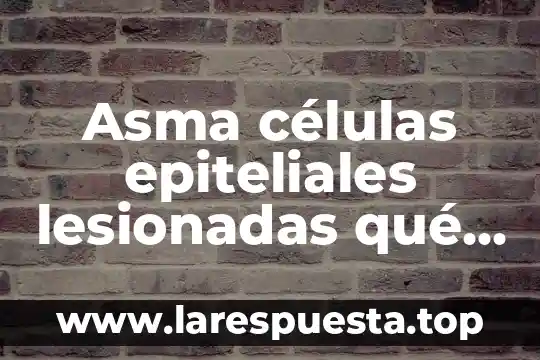 Que es tener celulas cancerigenas 8 Asma células epiteliales lesionadas qué es