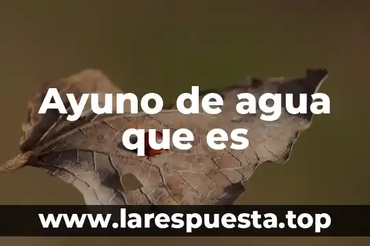 Ayuno de agua que es