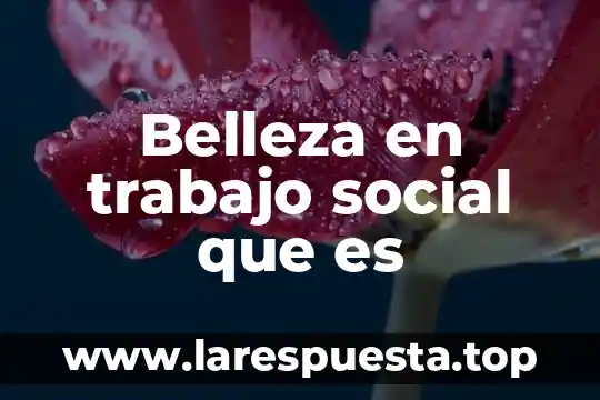 Belleza en trabajo social que es
