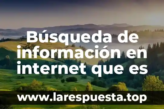 Que es una busqueda de informacion en tecnologias importancia 8 Búsqueda de información en internet que es