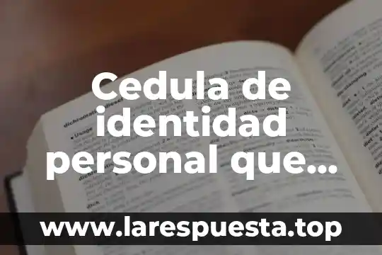 Cedula de identidad personal que es