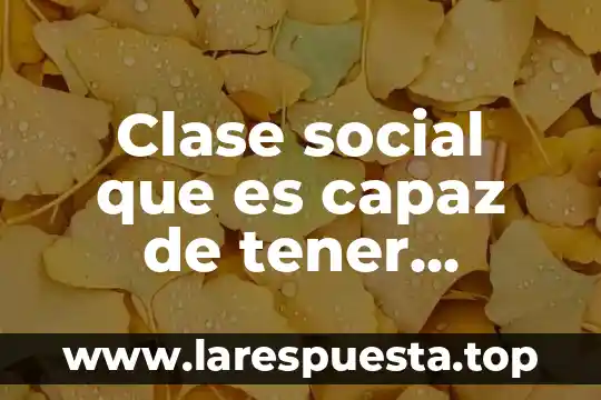 Clase social que es capaz de tener conciencia de clase