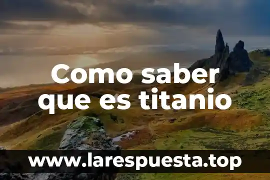 Que es la partida dobñ 6 Como saber que es titanio