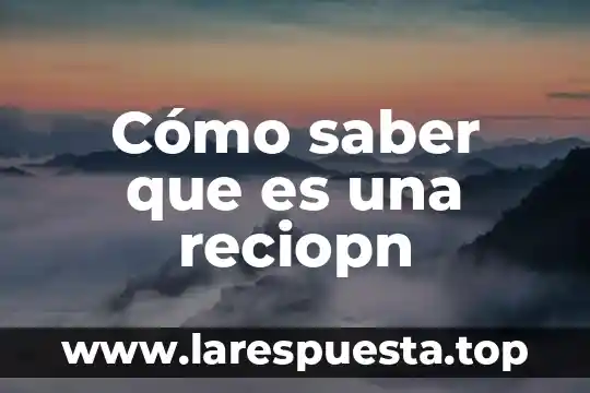 Cómo saber que es una reciopn