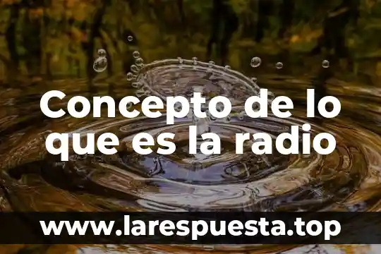 Concepto de lo que es la radio