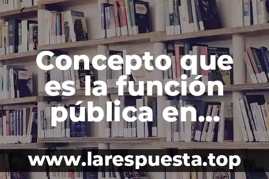 Concepto que es la función pública en México