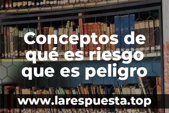 Conceptos de qué es riesgo que es peligro