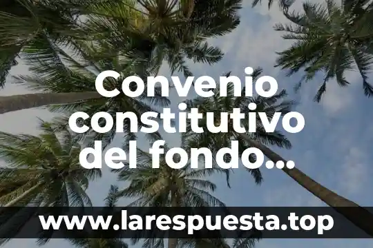 Por que es importante firmar un convenio 8 Convenio constitutivo del fondo monetario internacional que es