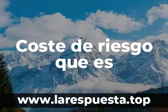 Que es un punto de riesgo 4 Coste de riesgo que es