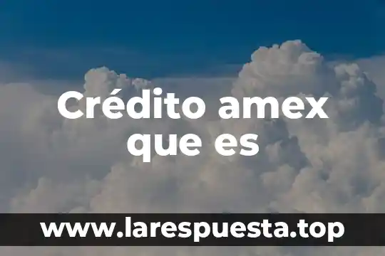 Qué es el crédito joven inadem 6 Crédito amex que es