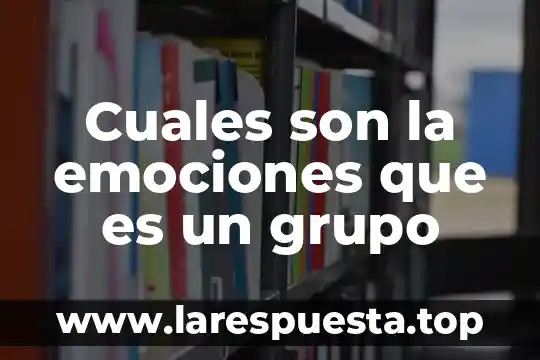 Que es grupo apro 4 Cuales son la emociones que es un grupo