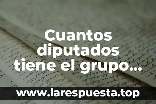 Cuantos diputados tiene el grupo que es del nuevo presidente
