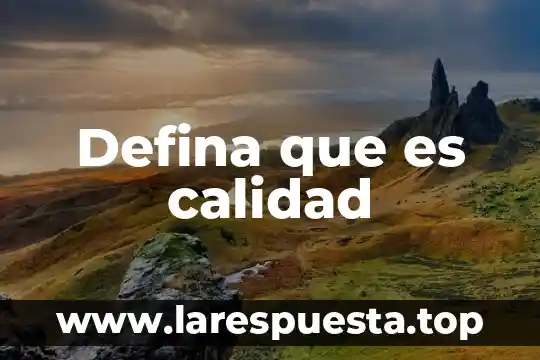 Que es calidad en el servicio 3 Defina que es calidad