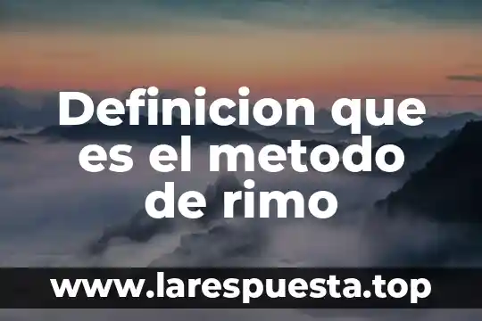 Definicion que es el metodo de rimo