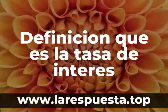 Definicion que es la tasa de interes