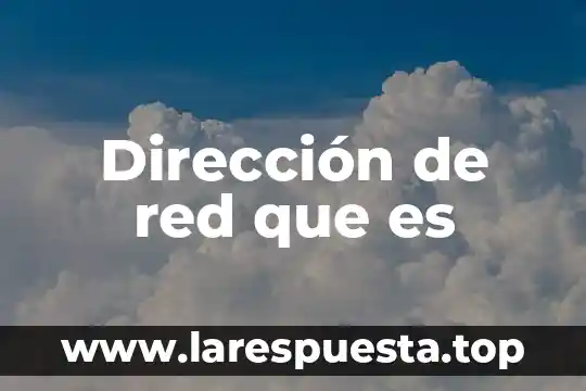 Dirección de red que es