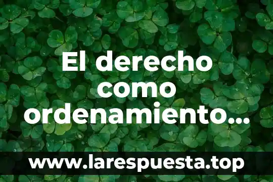 El derecho como ordenamiento que es