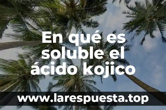 Qué es el hcl es un ácido 3 En qué es soluble el ácido kojico