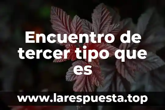 Encuentro de tercer tipo que es