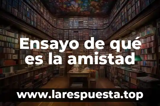 Ensayo de qué es la amistad
