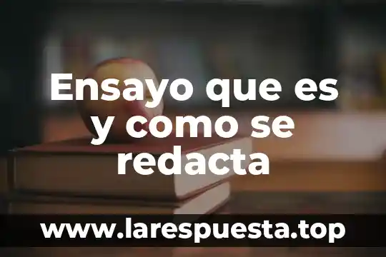 Ensayo que es y como se redacta