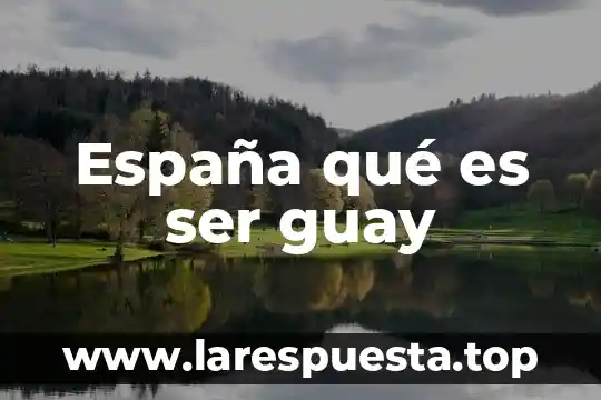 España qué es ser guay