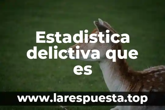 Estadistica delictiva que es