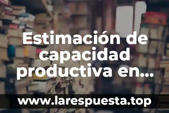 Que es capacidad en diseño industrial 4 Estimación de capacidad productiva en un de tiempo que es