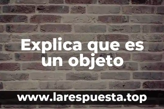 Que es objeto de pulsion 8 Explica que es un objeto