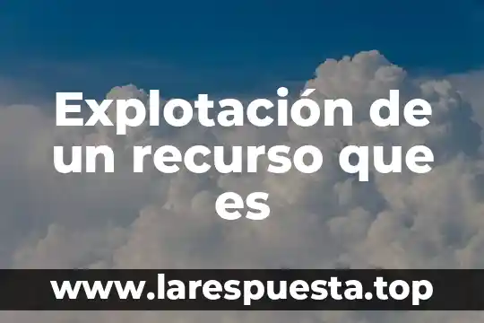 Qué es métodos de explotación 7 Explotación de un recurso que es