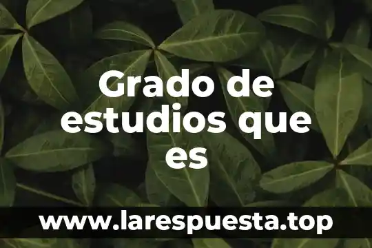 Grado de estudios que es