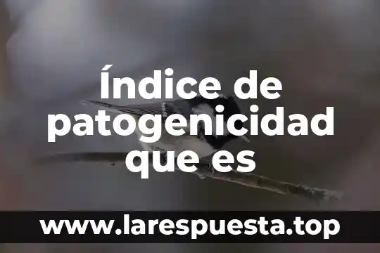 Que es el indice de rentabilidad de un proyecto 5 Índice de patogenicidad que es