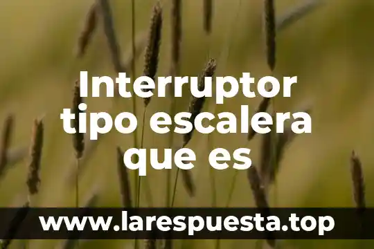 Qué es interruptor magnético y sus tipos 5 Interruptor tipo escalera que es