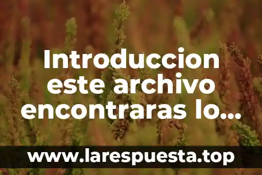 Introduccion este archivo encontraras lo que es una premisa