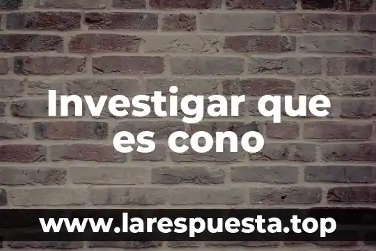 Investigar que es la arapa 3 Investigar que es cono