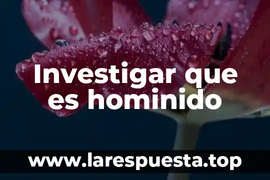 Investigar que es italies de 3 Investigar que es hominido