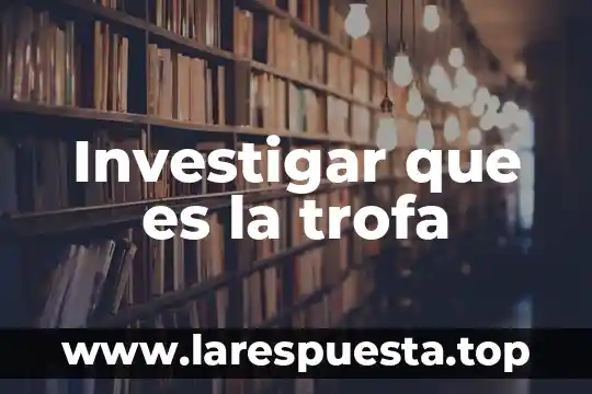Investigar que es la trofa