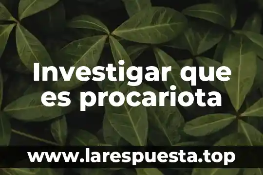 Qué es célula procariota 8 Investigar que es procariota