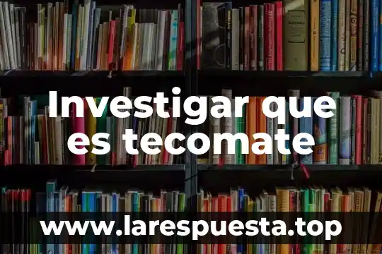 Investigar que es italies de 7 Investigar que es tecomate