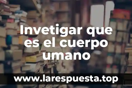 Que es joule en el cuerpo 4 Invetigar que es el cuerpo umano