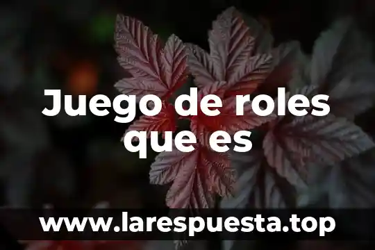Juego de roles que es