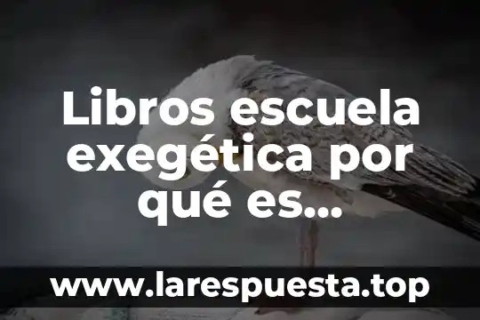 Libros escuela exegética por qué es importante